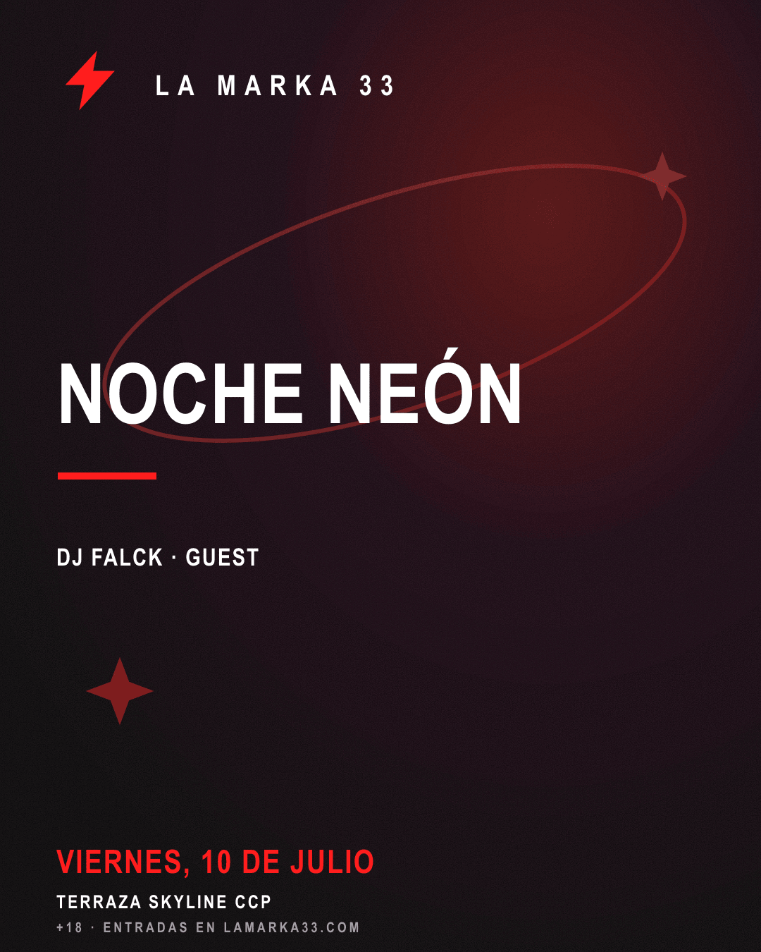 Flyer Noche Neón
